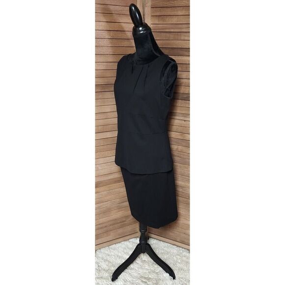 Cabi Black Size 10 Sleeveless Sheath Solid Classic Peplum Wiggle Skirt & Top Set - Picture 5 of 7